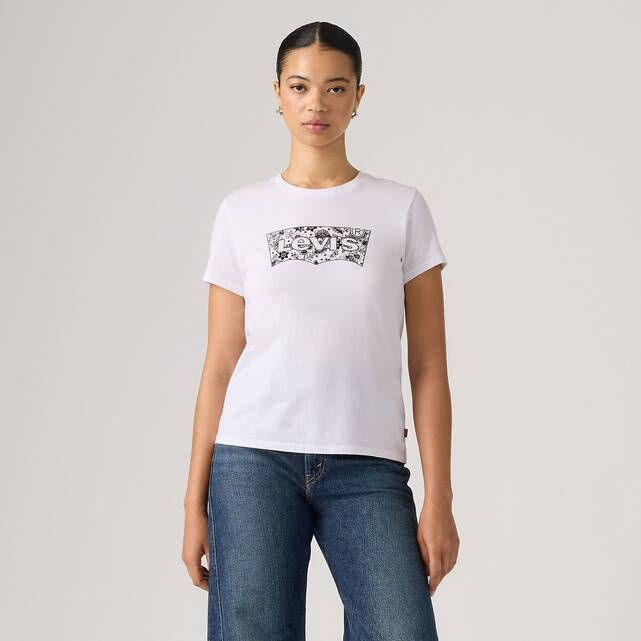 Κοντομάνικο T-shirt με στρογγυλή λαιμόκοψη και τύπωμα μπροστά