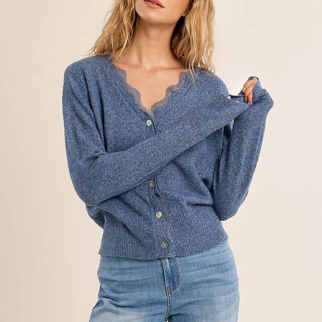 Cardigan με μακριά μανίκια και λαιμόκοψη V