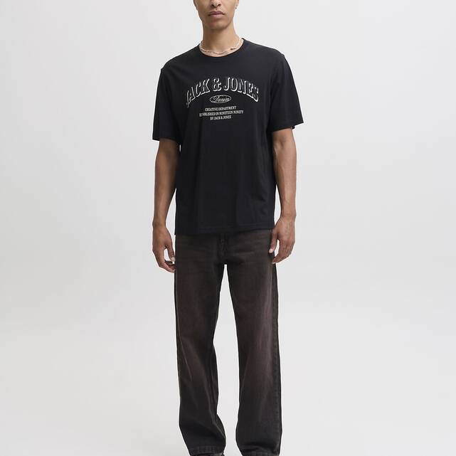 T-shirt με κοντά μανίκια, στρογγυλή λαιμόκοψη και λογότυπο, DENVER