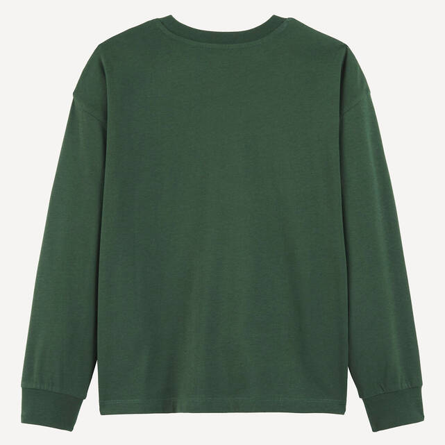 T-shirt με στρογγυλή λαιμόκοψη, μακριά μανίκια και τύπωμα σημαιάκια