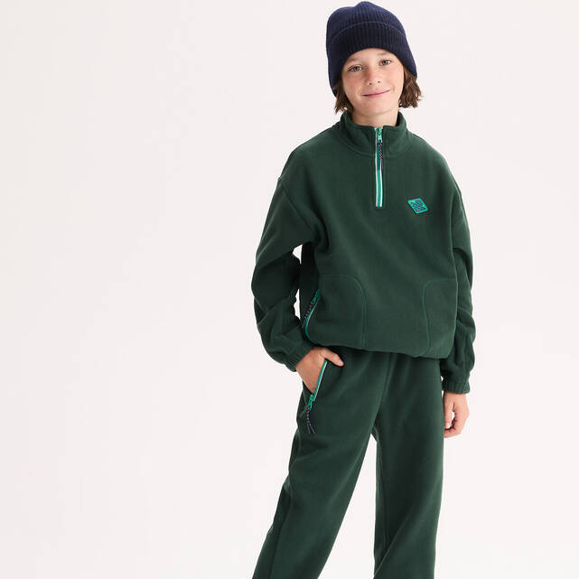 Φούτερ fleece με ψηλό γιακά και φερμουάρ