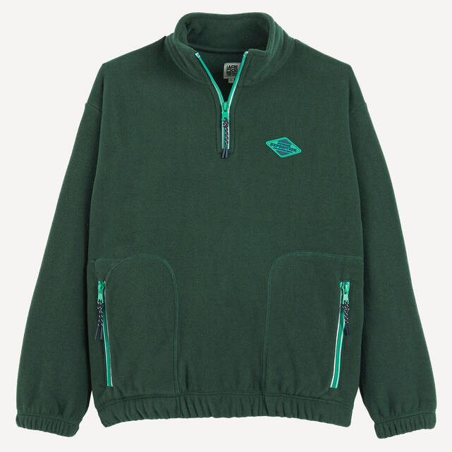 Φούτερ fleece με ψηλό γιακά και φερμουάρ