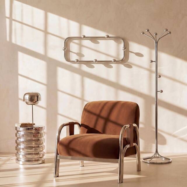 Design επιτοίχια κρεμάστρα χρωμίου με 7 γάντζους, GIORGIO