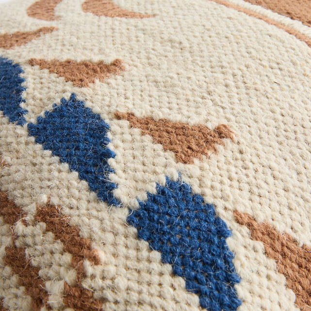 Μαξιλαροθήκη από μαλλί και γιούτα, 45 x 45 cm, COBALI
