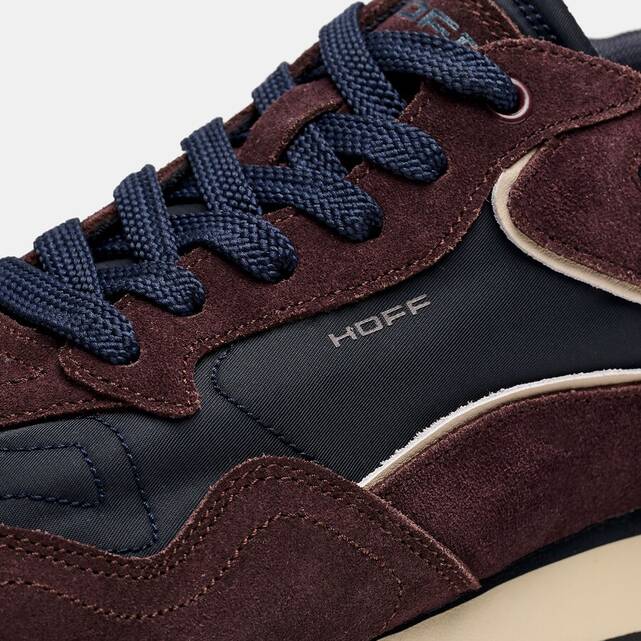 Sneakers από συνδυασμό υλικών CITY BROWN