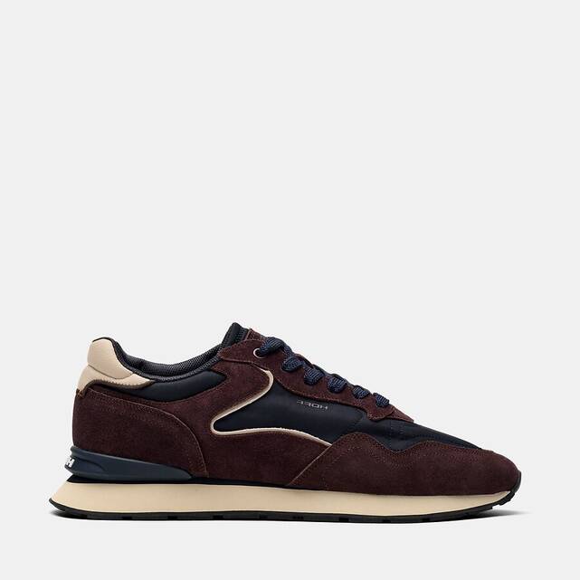 Sneakers από συνδυασμό υλικών CITY BROWN