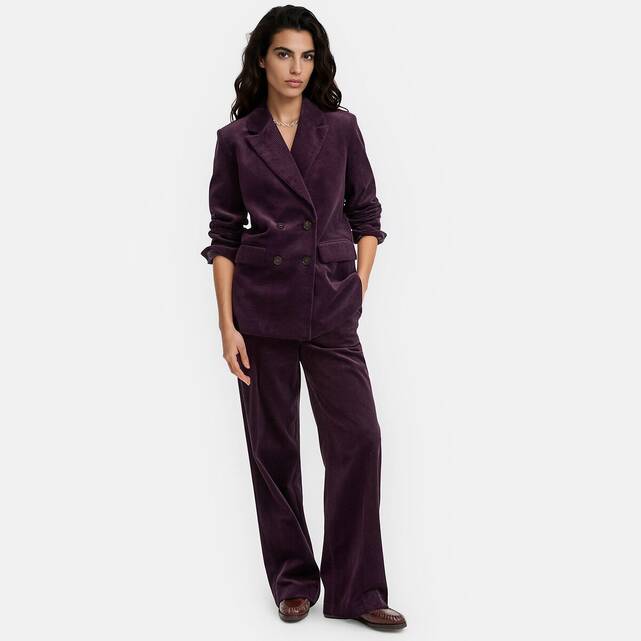 Σταυρωτό κοτλέ blazer σε oversize γραμμή