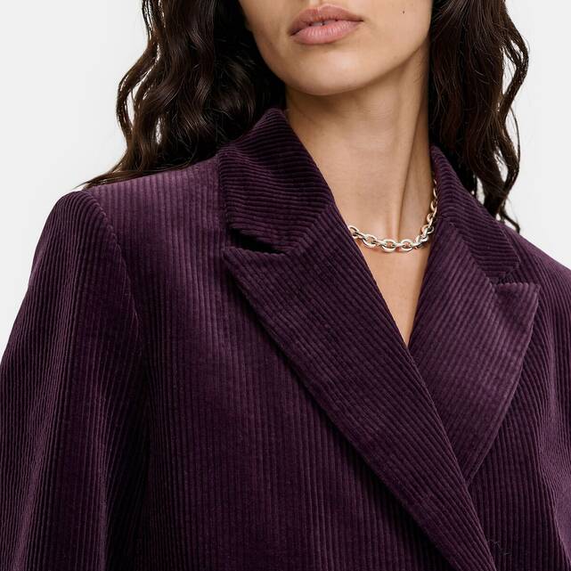Σταυρωτό κοτλέ blazer σε oversize γραμμή
