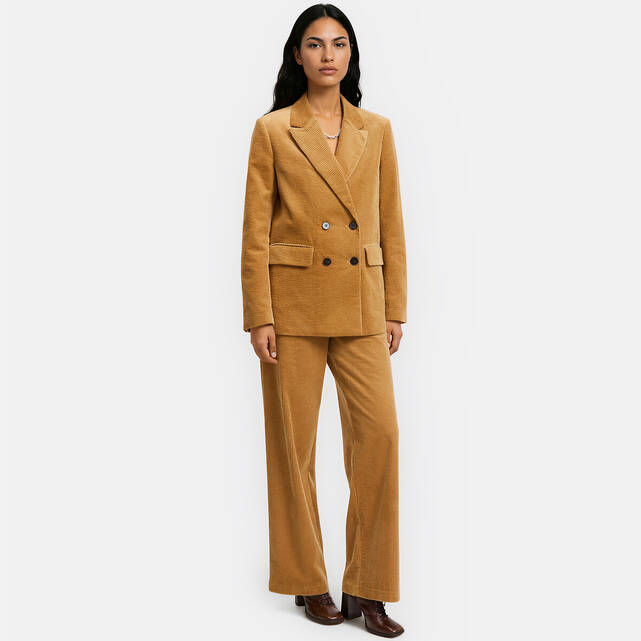 Σταυρωτό κοτλέ blazer σε oversize γραμμή