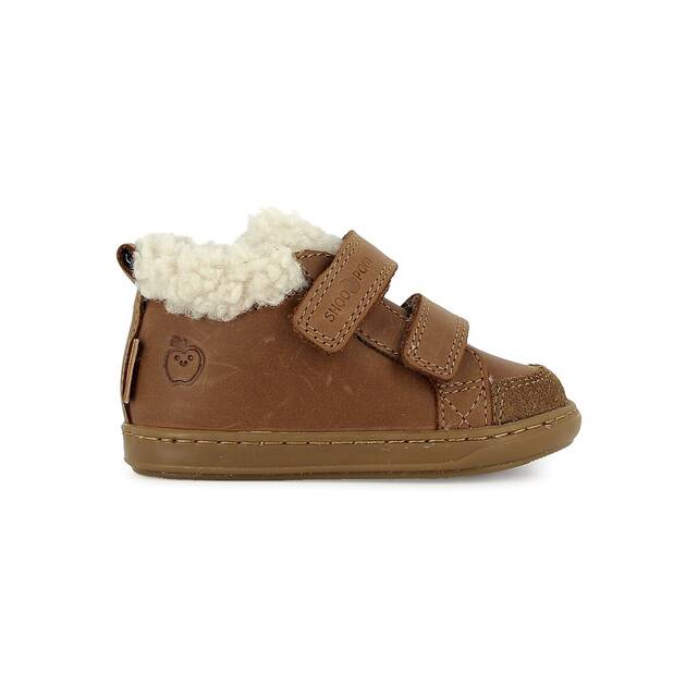 Δερμάτινα sneakers με αυτοκόλλητα λουράκια και ζεστή επένδυση, BOUBA SCRATCH WOOL