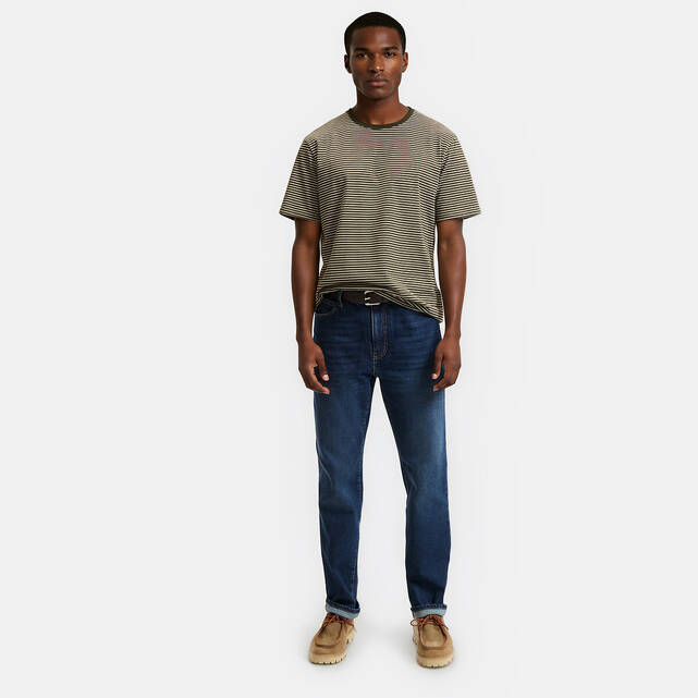 Βαμβακερό T-shirt με λεπτές ρίγες