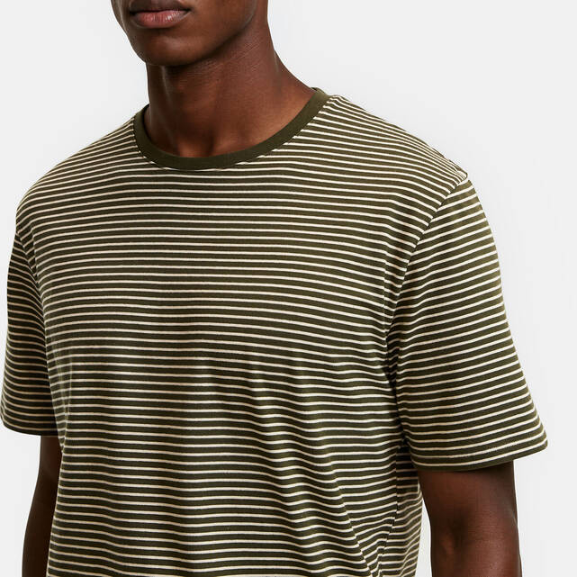 Βαμβακερό T-shirt με λεπτές ρίγες
