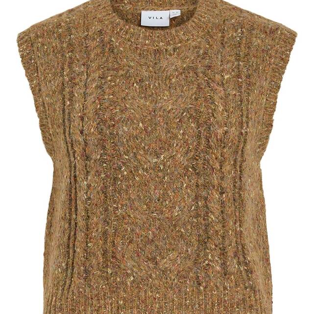 Αμάνικο πλεκτό με στρογγυλή λαιμόκοψη