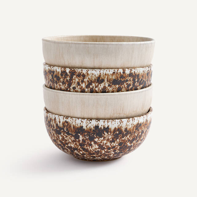 Σετ 4 μπολ από ματ εφυαλωμένο κεραμικό stoneware, RUSTY