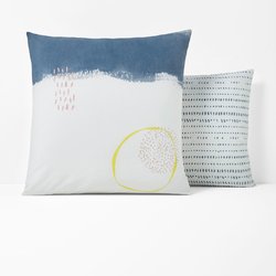 Grey print/blue