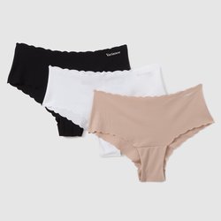 Black and white and beige/skintone