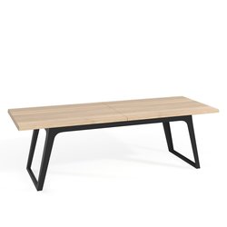 Light oak wood with black feet