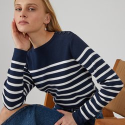 Striped navy / ivory