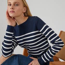Striped navy / ivory