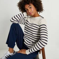 Ivory / navy stripe