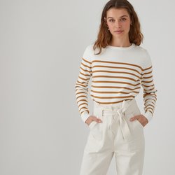 Ecru/brown stripes