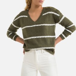 Khaki/white stripes