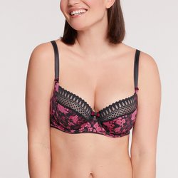 Pink foliage print/blue