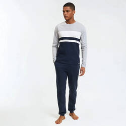 Navy blue/white/grey marl