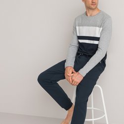 Navy blue/white/grey marl