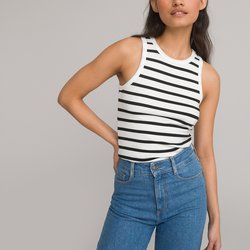 Ivory/black striped