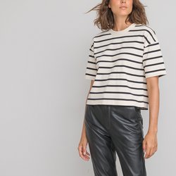 Ivory/black striped