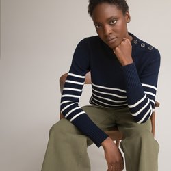 Striped navy / ivory