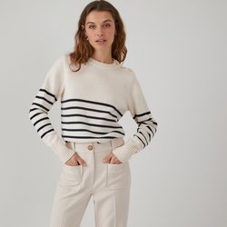 Ivory / navy stripe