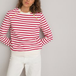 Ivory/red striped