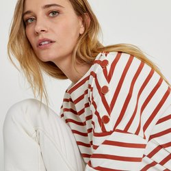 White with red stripes