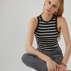 Black/ivory striped