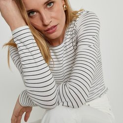 Ivory/black striped