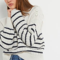 Ivory / navy stripe