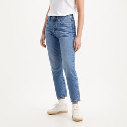 Medium indigo worn in
