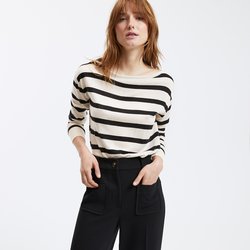 Ivory/black striped