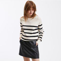 Ecru/black striped