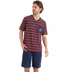Burgundy stripe+navy blue