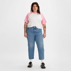 Medium indigo worn in