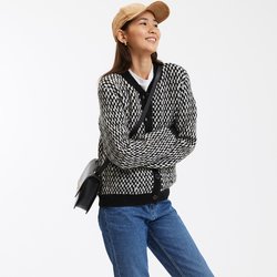 Black jacquard/white