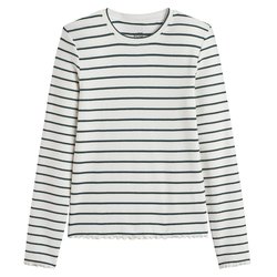 Ecru /green striped