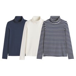 Navy blue+ecru+striped