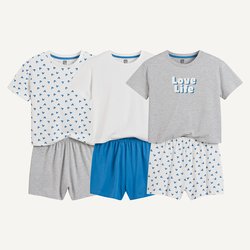 Ecru + grey + blue