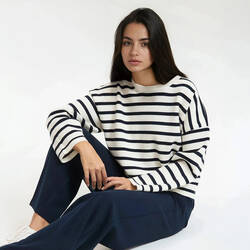 Ivory / navy stripe