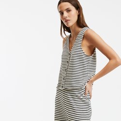 Black/ecru striped