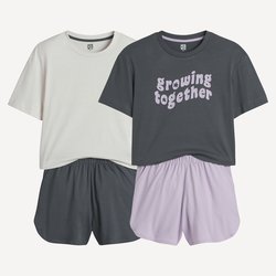 Grey + parme + écru